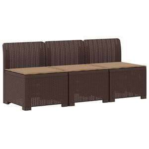 vidaXL 3-Fős Kerti Kanap&eacute; P&aacute;rn&aacute;kkal Rattan Hat&aacute;ssal PP Barna