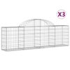 vidaXL 3 db &iacute;ves horganyzott vas gabion kos&aacute;r 200x30x60/80 cm