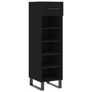 vidaXL fekete szerelt fa cipőszekr&eacute;ny 30 x 35 x 105 cm