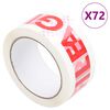 vidaXL 72 db feh&eacute;r csomagol&oacute;szalag FRAGILE felirattal 48 mm x 66 m
