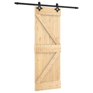 vidaXL Cs&uacute;sz&oacute; ajt&oacute; Term&eacute;szetes &eacute;s Fekete 70 x 210 cm Szil&aacute;rd Fenyőfa