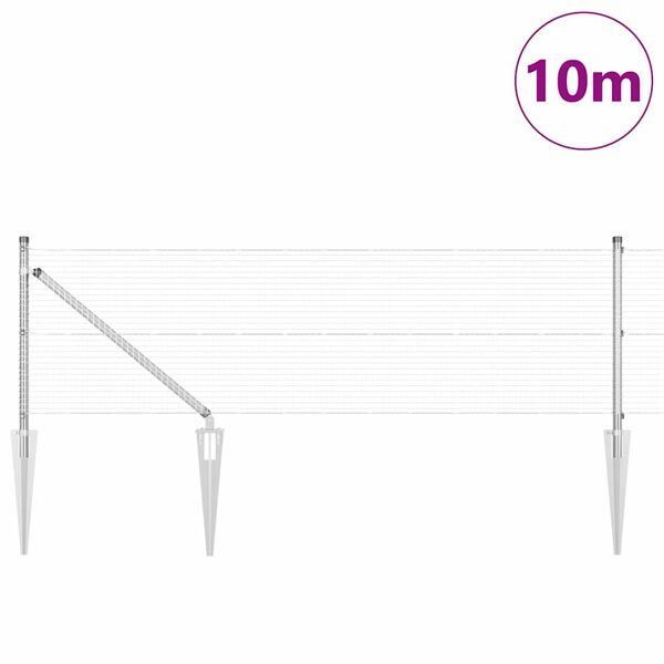 vidaXL Ker&iacute;t&eacute;soszlop Ez&uuml;st 10 x 0,4 m (19 x 19 mm h&aacute;l&oacute;) Ac&eacute;l