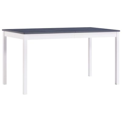 vidaXL fehér és szürke fenyőfa étkezőasztal 140 x 70 x 73 cm