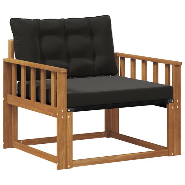 vidaXL K&uuml;lt&eacute;ri kanap&eacute; szett T&ouml;m&ouml;r ak&aacute;cfa &eacute;s textil&eacute;n Term&eacute;szetes