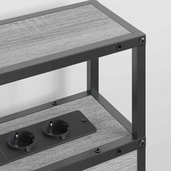 vidaXL T&aacute;rol&oacute; fejt&aacute;mla polcokkal Sz&uuml;rke sonoma 200 cm Faanyag