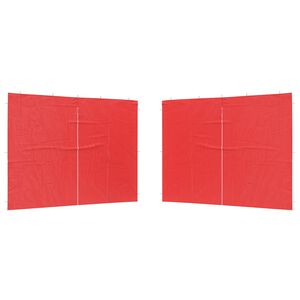 vidaXL Parti s&aacute;tor oldalfal 2 pcs Piros 300 x 195 cm PE &eacute;s ac&eacute;l