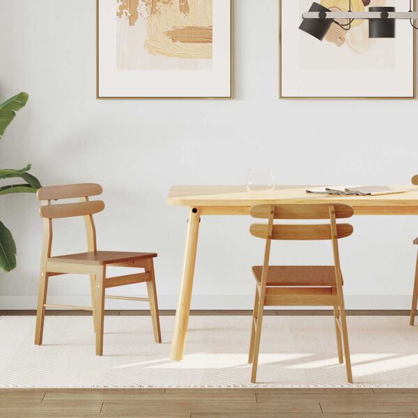 vidaXL &Eacute;tkezősz&eacute;k 2 pcs Term&eacute;szetes T&ouml;m&ouml;r Gumi Fa