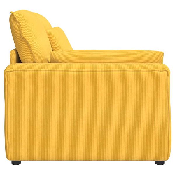 vidaXL világossárga moduláris kanapé karfás végmodul párnákkal 100 cm