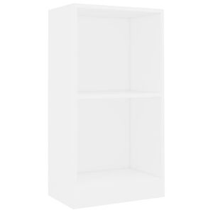 vidaXL feh&eacute;r szerelt fa k&ouml;nyvespolc 40x24x75 cm
