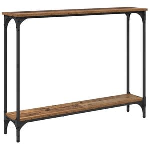 vidaXL Konzolasztal polcokkal &Ouml;reg fa 100 x 22,5 x 75 cm Faanyag