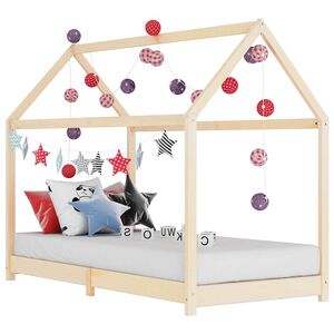 vidaXL t&ouml;m&ouml;r fenyőfa gyerek&aacute;gy-keret 90 x 200 cm