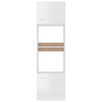 vidaXL magasfényű fehér forgácslap mikro tartó szekrény 60x57x207 cm