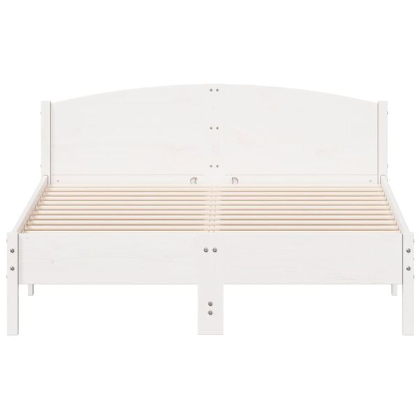vidaXL fehér tömör fenyőfa ágy matrac nélkül 140 x 200 cm