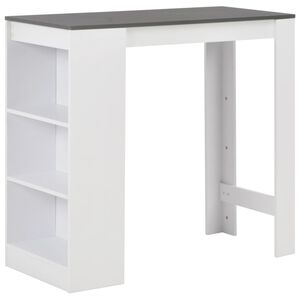vidaXL feh&eacute;r b&aacute;rasztal polccal 110 x 50 x 103 cm