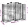 vidaXL íves horganyzott vas gabion kosár 200x50x140/160 cm