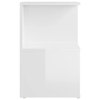 vidaXL magasfényű fehér forgácslap éjjeliszekrény 35 x 35 x 55 cm
