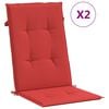 vidaXL 2 db piros sz&ouml;vet kerti magas h&aacute;tt&aacute;ml&aacute;j&uacute; sz&eacute;kp&aacute;rna 120x50x3 cm