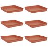 vidaXL N&eacute;gyzetes Vir&aacute;gt&aacute;lca 6 pcs T&eacute;gla V&ouml;r&ouml;s 15 x 15 x 2 cm Műanyag