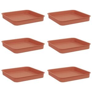 vidaXL N&eacute;gyzetes Vir&aacute;gt&aacute;lca 6 pcs T&eacute;gla V&ouml;r&ouml;s 15 x 15 x 2 cm Műanyag