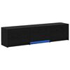vidaXL LED-es t&eacute;v&eacute;&aacute;llv&aacute;ny Fekete T&ouml;lgy 165 x 34 x 40 cm M&eacute;rn&ouml;ki fa