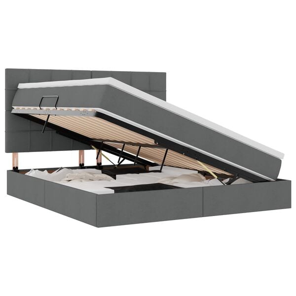 vidaXL &Aacute;gy t&aacute;rol&oacute;val &eacute;s LED l&aacute;mp&aacute;val leddel S&ouml;t&eacute;tsz&uuml;rke 160 x 200 cm