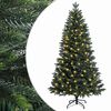 vidaXL Műanyag Hajtogat&oacute;s Kar&aacute;csonyfa 120 cm 150 LED Meleg feh&eacute;r