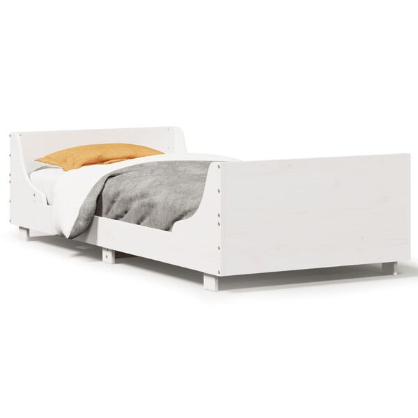 vidaXL feh&eacute;r t&ouml;m&ouml;r fenyőfa &aacute;gy matrac n&eacute;lk&uuml;l 100 x 200 cm