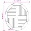 vidaXL kerek t&ouml;m&ouml;r t&iacute;kfa asztallap 2,5 cm 90 cm