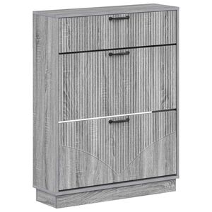 vidaXL Cipőszekr&eacute;ny HOORN 78 x 24 x 100 cm Szerelt Fa Sz&uuml;rke Sonoma