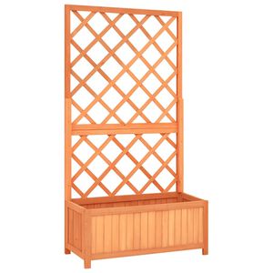 vidaXL barna t&ouml;m&ouml;r fenyőfa vir&aacute;gl&aacute;da r&aacute;ccsal 70 x 30 x 135 cm