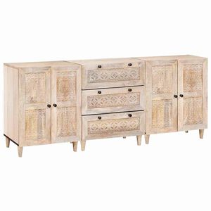 vidaXL Sz&eacute;f 3 db 180 x 33,5 x 75 cm t&ouml;m&ouml;r mang&oacute;fa Feh&eacute;r