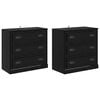 vidaXL Oldalszekr&eacute;nyek 2 pcs Fekete t&ouml;lgy 70 x 35,5 x 67,5 cm Faanyag