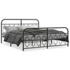 vidaXL fekete f&eacute;m &aacute;gykeret fej- &eacute;s l&aacute;bt&aacute;ml&aacute;val 183 x 213 cm