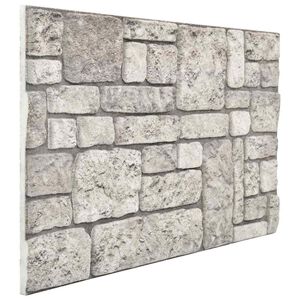 vidaXL Fali panelek 10 db 100 x 50 cm Sz&uuml;rke EPS Hab
