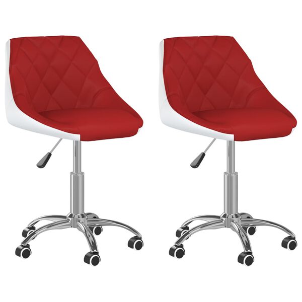 vidaXL 2 db bord&oacute; &eacute;s feh&eacute;r műbőr forg&oacute; &eacute;tkezősz&eacute;k