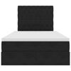 vidaXL Ágy tárolóval és LED lámpával Fekete 120 x 200 cm Bársony