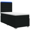 vidaXL LED Boxspring &Aacute;gy Mattal fejt&aacute;ml&aacute;val Fekete 90 x 200 cm Sz&ouml;vet