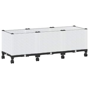vidaXL Kerekes Kerti &Uuml;ltető Feh&eacute;r 120 x 40 x 48 cm PP