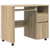 vidaXL Kerekes &iacute;r&oacute;asztal Sonoma t&ouml;lgy Szerelt Fa 91 x 50 x 77 cm