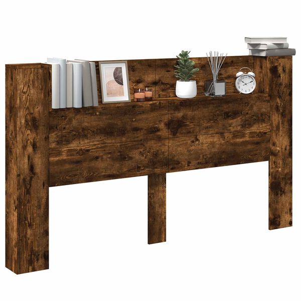 vidaXL LED-es Fejt&aacute;mla Szekr&eacute;ny F&uuml;st&ouml;lt T&ouml;lgy 180 x 16,5 x 103,5 cm