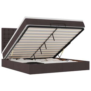 vidaXL Ottom&aacute;n &aacute;gykeret matracokkal S&ouml;t&eacute;tbarna 200x200cm sz&ouml;vet