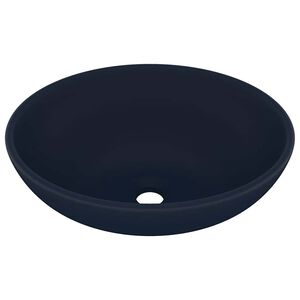 vidaXL ov&aacute;lis matt s&ouml;t&eacute;tk&eacute;k ker&aacute;mia luxus mosd&oacute;kagyl&oacute; 40 x 33 cm