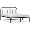 vidaXL fekete f&eacute;m &aacute;gykeret fejt&aacute;ml&aacute;val 140 x 190 cm