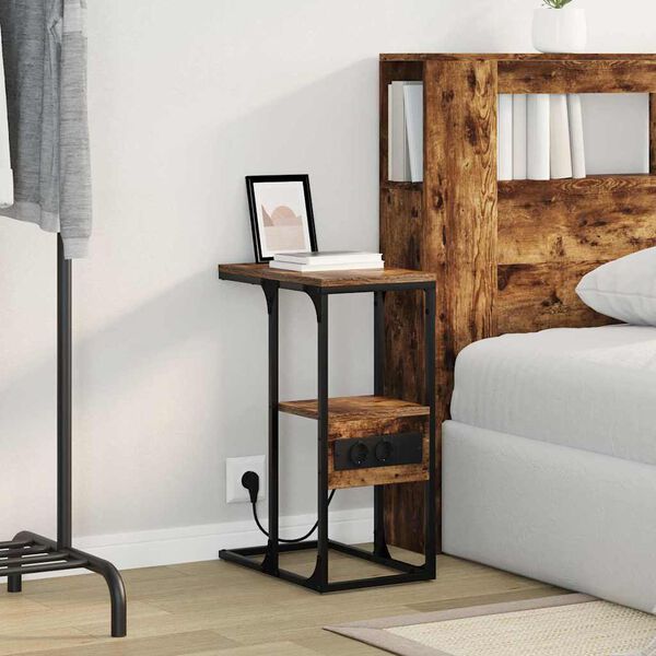 vidaXL &Eacute;jjeliszekr&eacute;ny F&uuml;st&ouml;lt t&ouml;lgy 41.5 x 26 x 60.5 cm Faanyag