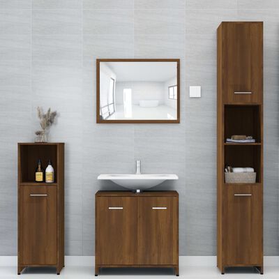 vidaXL barna tölgy színű szerelt fa fürdőszobaszekrény 30x30x95 cm