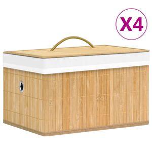 vidaXL 4 db bambusz t&aacute;rol&oacute;doboz