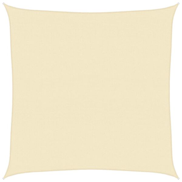vidaXL krémszínű HDPE napvitorla 160 g/m² 5 x 5 m
