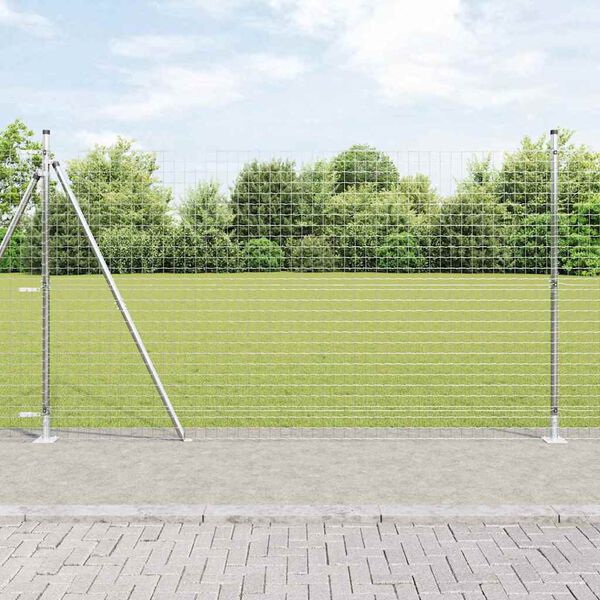 vidaXL Ker&iacute;t&eacute;s oszlopokkal Ez&uuml;st 1.5 x 10 m Ac&eacute;l