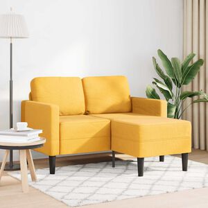 vidaXL vil&aacute;gos s&aacute;rga v&aacute;szon 2 &uuml;l&eacute;ses kanap&eacute; L-alak&uacute; kanap&eacute;val 125 cm