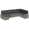 vidaXL Kerti Kanap&eacute; Szett p&aacute;rn&aacute;val t&aacute;rol&oacute;val 8 pcs Sz&uuml;rke Poli rattan
